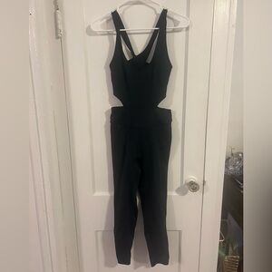 Free People Movement Black Open Back Jumpsuit Strappy Activewear